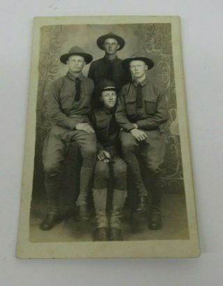 Vintage Photo Ww1 Military Army Soldier Rppc Postcard