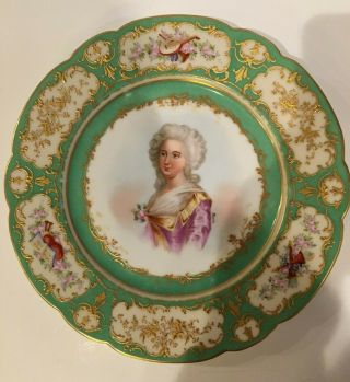 Hand Painted Antique Sevres Chateau Des Tuileries Cabinet Plate Signed