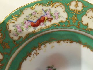 Hand Painted Antique Sevres Chateau des Tuileries Cabinet Plate Signed 5