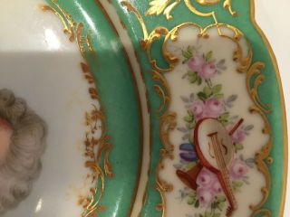 Hand Painted Antique Sevres Chateau des Tuileries Cabinet Plate Signed 6