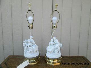 Col - Ms: Vintage Bisque Figural Table Lamps
