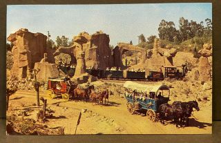 Vintage Disneyland Postcard Stage Coaches,  Conestoga Wagons & Mine Train C - 5