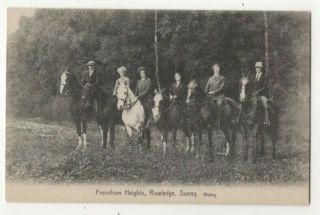 Horse Riding Frensham Heights Rowledge Surrey Vintage Postcard 324c