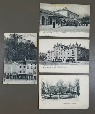 A) 4 Antique Vtg Gorz Gorizia Italy / Austro - Hungarian Empire Postcards C.  1910s