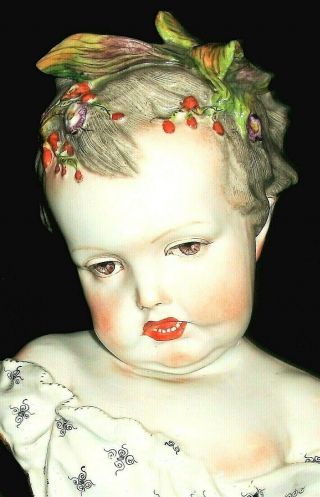 Antique French Paris Edme Samson After Meissen Girl Doll Porcelain Bust Figurine