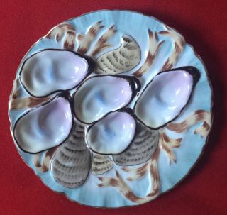 Antique Late 19th / Early 20th Century German Porcelain Oyster Plate