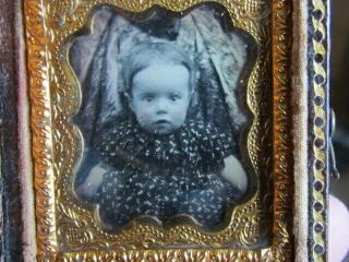 Young Child Held By Hidden Mother 1/16th Plate Daguerreotype Photo With Seals