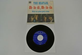 Beatles Ob - La - Di,  Ob - La - Da White My Guitar 7 " 45 Rpm Vinyl Record Spain Vg,