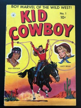 Kid Cowboy 1 (ziff - Davis,  1950) Quality Golden Age Comic Book F/vf