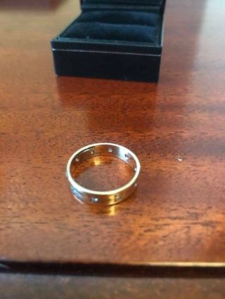 Vintage 1970 Asprey & Co Bham 9ct Gold Eternity Ring Wedding Band 10 Diamonds