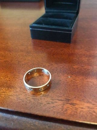 Vintage 1970 Asprey & Co Bham 9ct Gold Eternity Ring Wedding Band 10 Diamonds 2