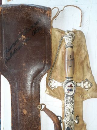 Vintage Mc Lilley & Co.  Knights Templar Engraved Masonic Ceremony Sword