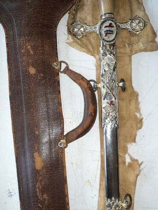Vintage Mc Lilley & Co.  Knights Templar Engraved Masonic Ceremony Sword 3