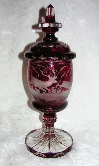 Antique Victorian Bohemian Glass Goblet Pokal Chalice 19th Century