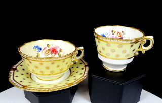 H & R Daniel 3819 Antique First Gadroon 3 Pc Coffee & Tea Cup & Saucer Set 1822