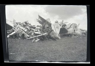 Ww2 German Captured Destroyed Airplane Scrapyard Negative Wwii (n16)