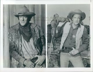 Press Photo James Arness Young & Old As Matt Dillon Gunsmoke Western Tv