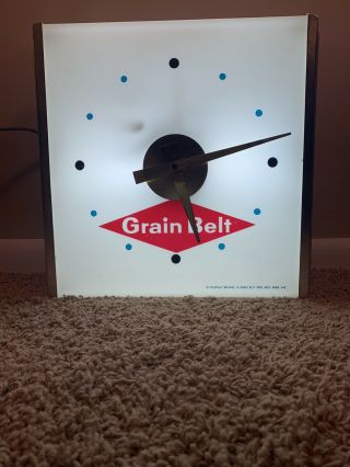 Vintage 1950’s Grain Belt Beer Double Sided Lighted Sign/clock Minneapolis Mn