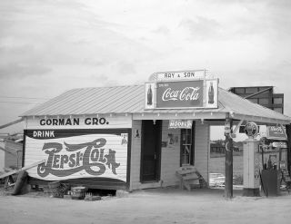 1940 Gas Station,  Durham,  North Carolina Vintage Old Photo 8.  5 " X 11 " Reprint