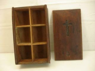 Antique Religious Church Wood Carved Neo Gothic Religious Cross Compartments Big
