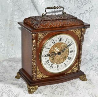 Vintage German Franz Hermle 2 Bells Chime Bracket Mantel Clock