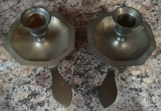 Vintage Brass Candle Holders With Drip Pan And Handle Made In India