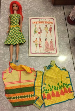 Vintage Barbie Color Magic Doll With Wig/dress Fashion Designer Set Instructions