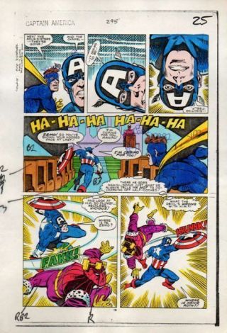 1984 Captain America 295 Page 25 Marvel Comic Book Color Guide Art:zemo