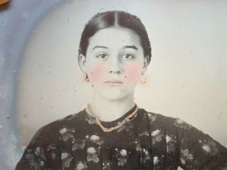 Pre Teen Girl 6th Plate Early Ambrotype Photo C 1850s Antebellum Image