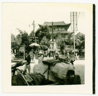 Photograph Ww2 China Cbi Kunming Street Scene Us Army 907th Engineers Hq Photo