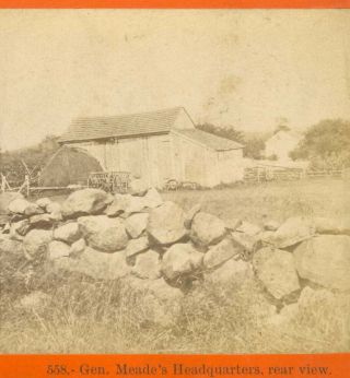 B7113 Civil War Gettysburg Pa Stereoview Meade’s Hq –tipton - Tyson