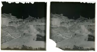1900s Historic China Steps to Water Tradesman Glass Photo Camera Negatives (2 BB 3