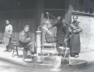 1900s Historic China Fresh & Water Spout Glass Photo Camera Negative Bb