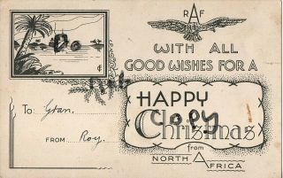 Ww2 Military Greetings Card Raf Royal Air Force North Africa
