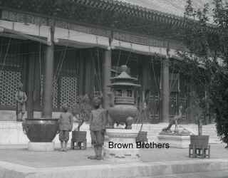 1900s Historic China Brass Fish Bowls Forbidden City Glass Photo Camera Negative