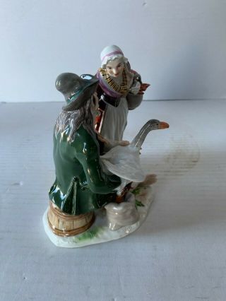 Antique Meissen porcelain group of fish and goose seller 3