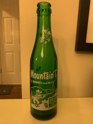 Rare Vintage 1954 Hillbilly Barney And Ally Mountain Dew 7 Oz/ Acl Soda Bottle