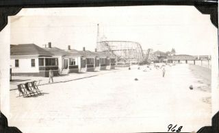 Old Orchard Me,  Roller Coaster Amusement Park Ride 1920s Vintage Photo.  Ct6