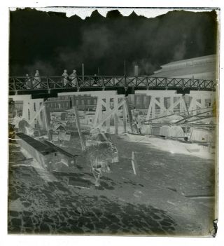 1900s Historic China Shanghai River Activity Glass Photo Camera Negative BB 3