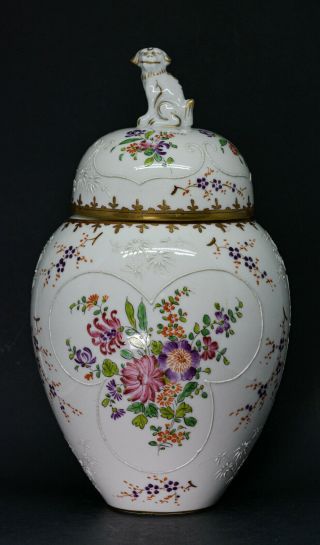 Antique Samson Porcelain Chinese Style Urn With Foo Dog Lid - 10.  5 Inches Tall -