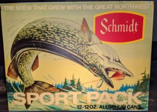 Rare Vintage Schmidt Beer Sports Pack Fishing Northern Bar Pub Tavern Light Sign