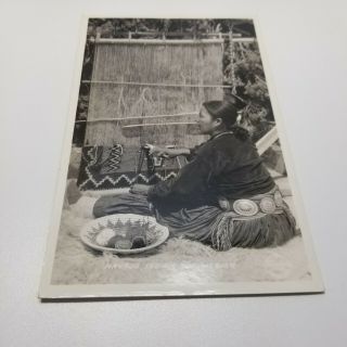 Vintage Postcard Navajo Indian Rug Weaver 1920s Rppc Frashers