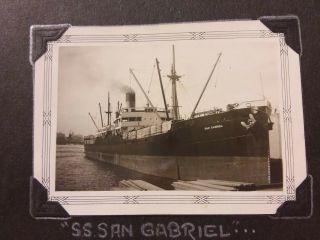 Rare 1935 Vintage Old Photo Of The Ss San Gabriel Steamer Ship York Harbor