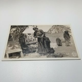 Vintage Postcard Dying Wool For Navajo Indian Rugs Arizona 1920s Rppc Frashers