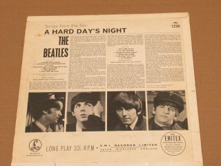 The BEATLES A Hard Days Night Vinyl LP Record 2