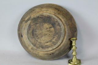LATE PILGRIM PERIOD 17TH C AMERICAN TURNED & HEWN MAPLE BOWL TRACES OF BLACK 2