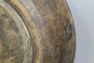 LATE PILGRIM PERIOD 17TH C AMERICAN TURNED & HEWN MAPLE BOWL TRACES OF BLACK 3