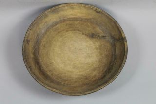 LATE PILGRIM PERIOD 17TH C AMERICAN TURNED & HEWN MAPLE BOWL TRACES OF BLACK 5
