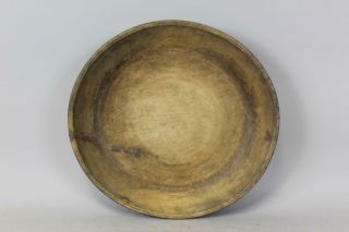 LATE PILGRIM PERIOD 17TH C AMERICAN TURNED & HEWN MAPLE BOWL TRACES OF BLACK 6