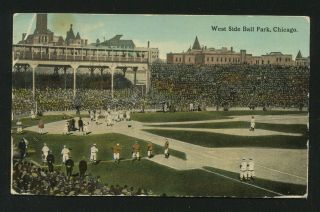 Cubs - West Side Ball Park 5½x3½ Vintage Postcard,  1912 Postmark: F/g 102 - 5